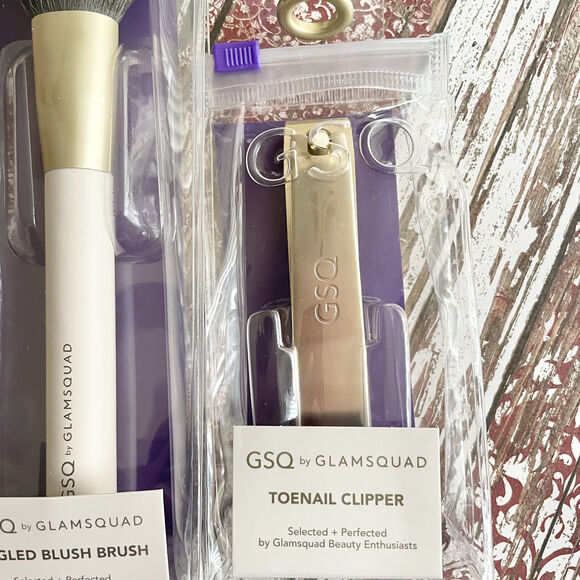 GSQ By Glamsquad Angled Blush Brush And Stainless Steel Toenail Clipper NEW - Picture 4 of 11